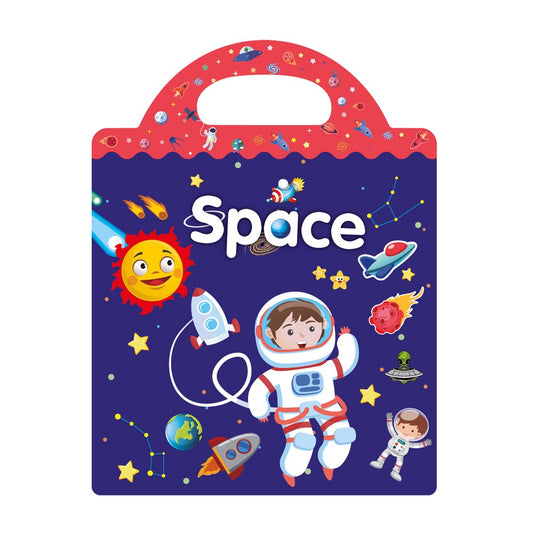 Double-Sided Design Reusable Sticker Book for Kids - Space