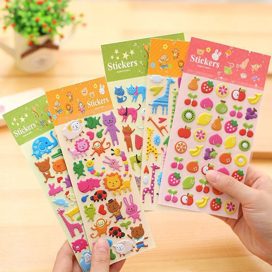 2pcs Cartoon Animal Fruit Ocean Foam Stickers Phone Stickers Decoration Stickers