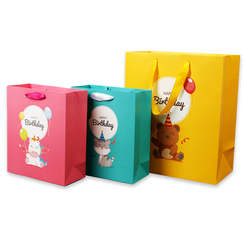 Animal Happy Birthday Paper Gift Bags - Unicorn