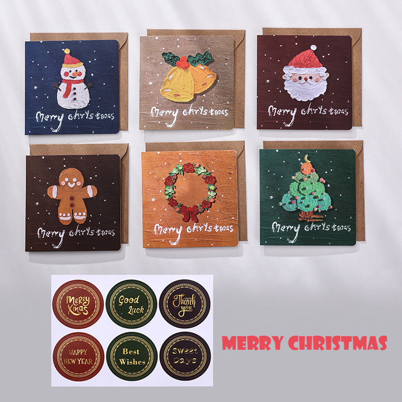 Christmas Greeting Cards with Painting Patterns for Christmas Celebration