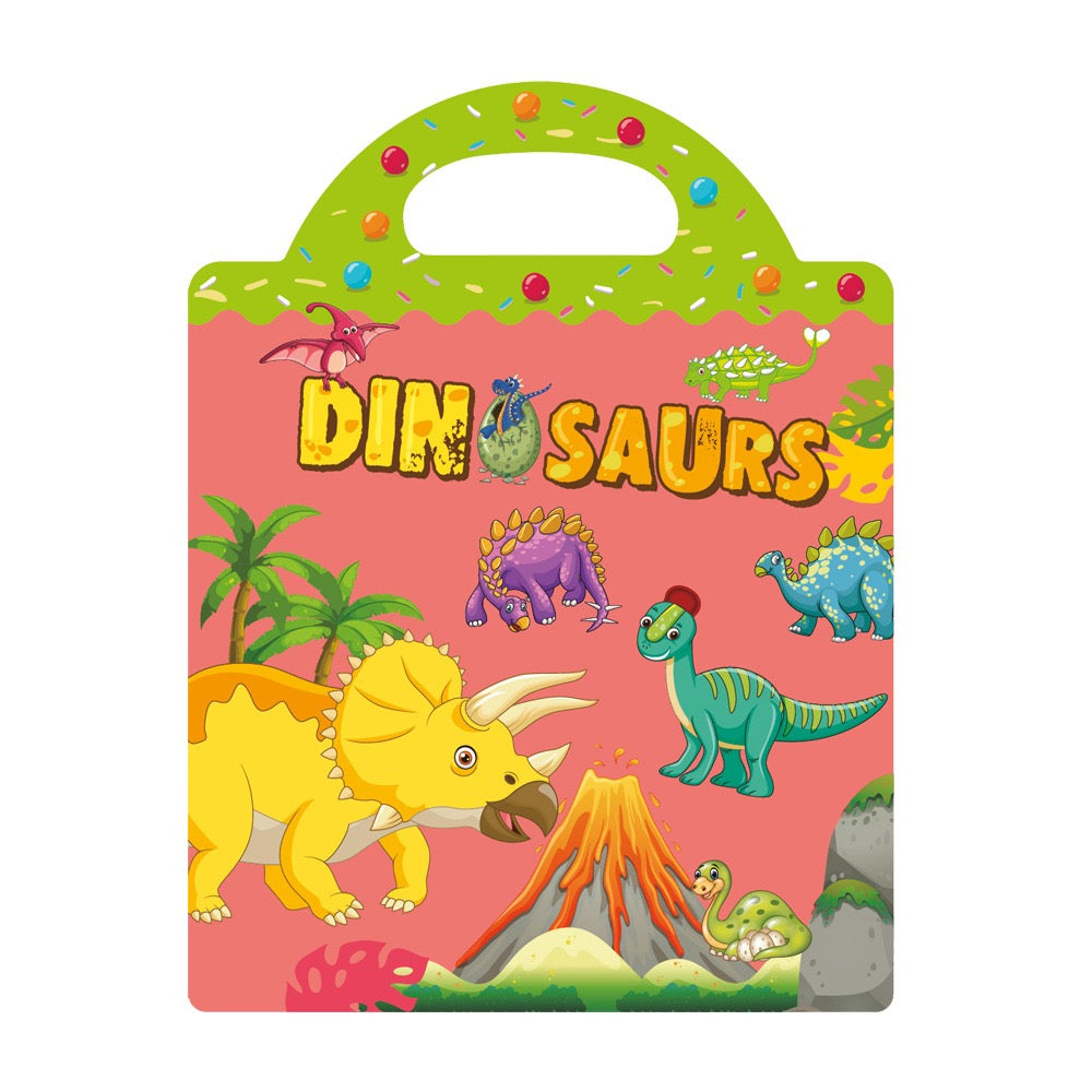 Double-Sided Design Reusable Sticker Book for Kids - Dinosaurs