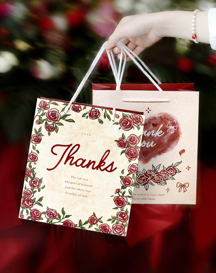 Rose of Nebula Paper Gift Bags - Thank You