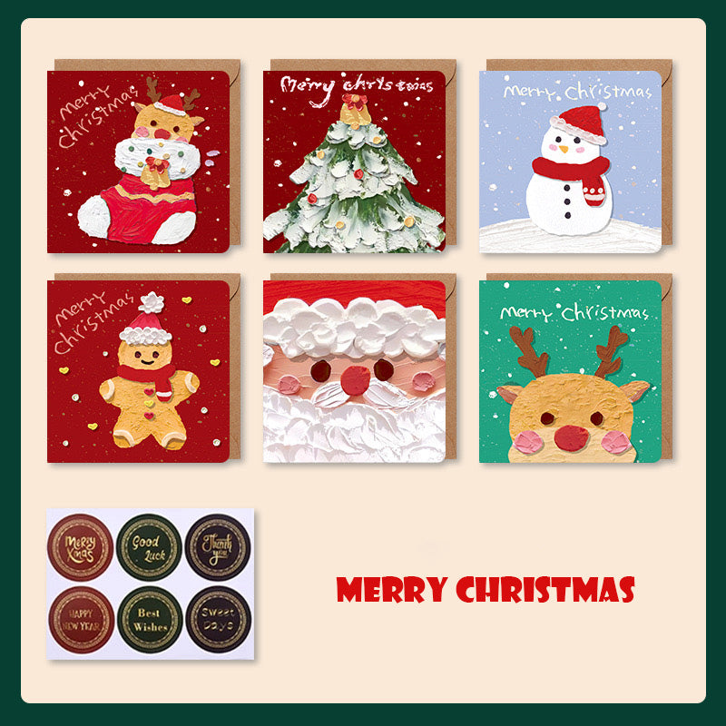 Christmas Greeting Cards with Painting Patterns for Christmas Celebration