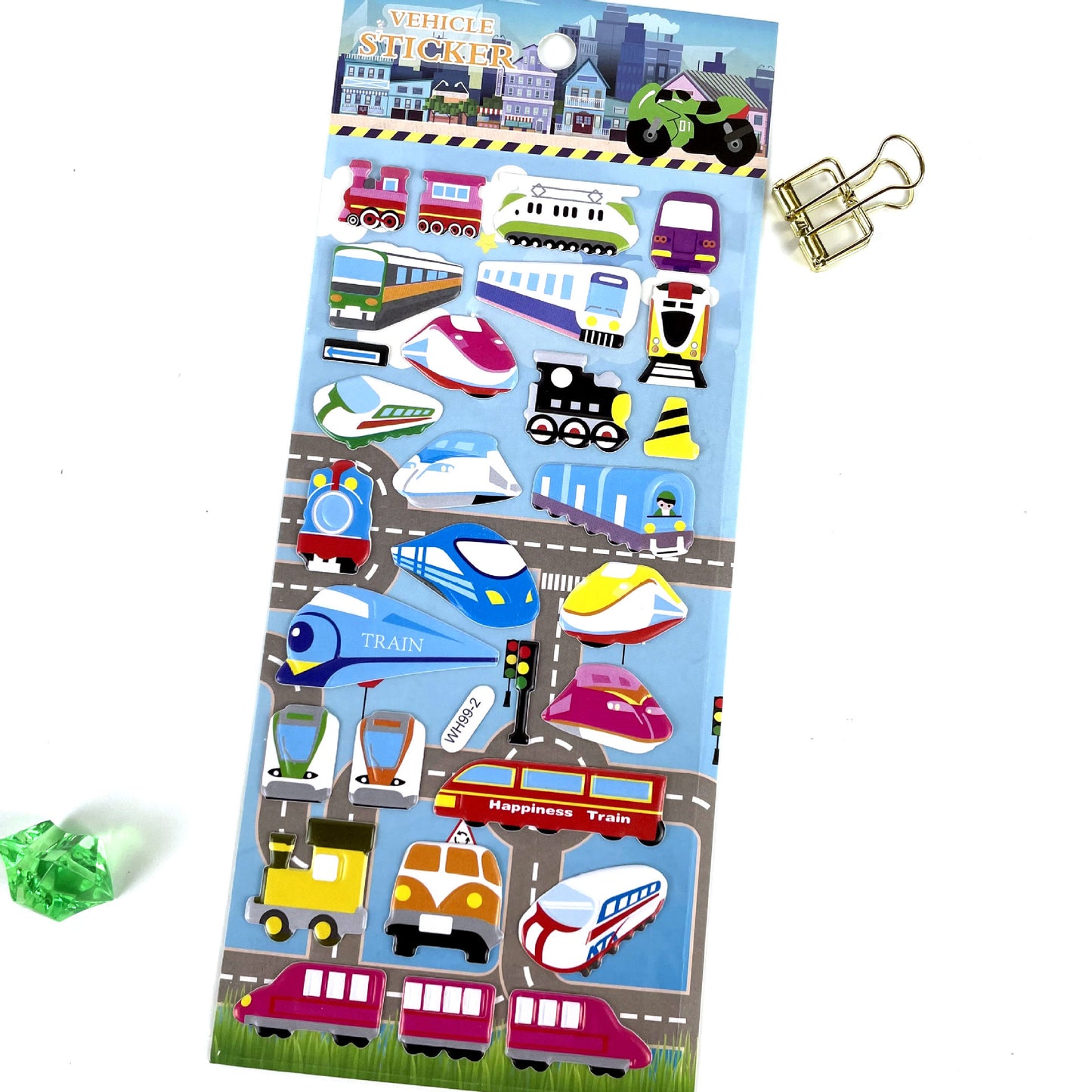 20pcs 3D Puffy Vehicle Stickers for Kids Value Pack