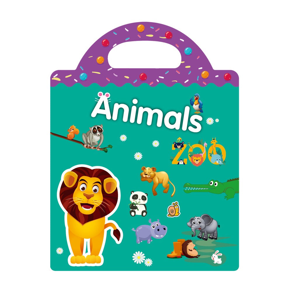 Double-Sided Design Reusable Sticker Book for Kids - Animals