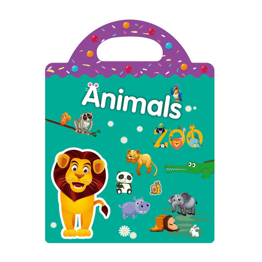 Double-Sided Design Reusable Sticker Book for Kids - Animals