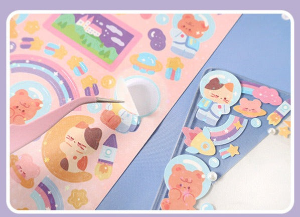 2pcs INFEELME Sweetheart Little Universe Series Stickers Decoration Stickers