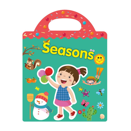 Double-Sided Design Reusable Sticker Book for Kids - Seasons