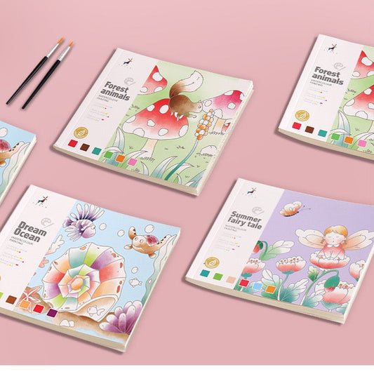 Watercolour Painting Books for Kids 2 pcs Portable Colouring Book with Paint Palette and Brush