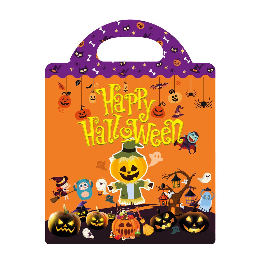 Double-Sided Design Reusable Sticker Book for Kids - Happy Halloween