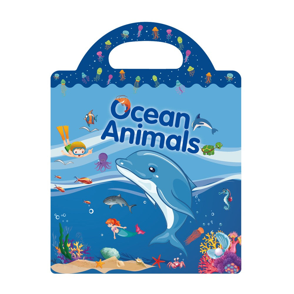 Double-Sided Design Reusable Sticker Book for Kids - Ocean Animals