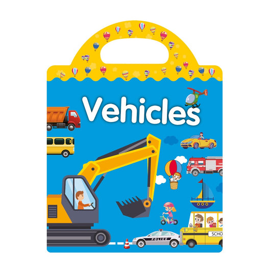 Double-Sided Design Reusable Sticker Book for Kids - Vehicles