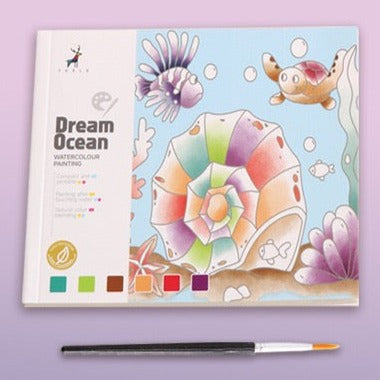 Watercolour Painting Books for Kids 2 pcs Portable Colouring Book with Paint Palette and Brush