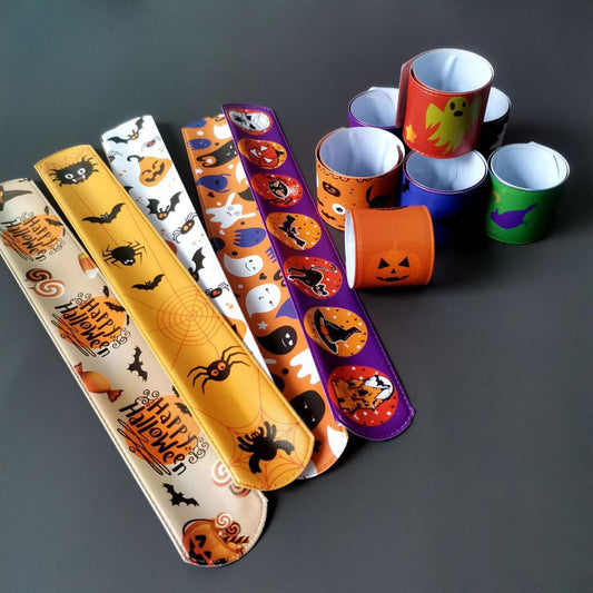 24pcs Halloween Theme Ruler Slap Bracelets