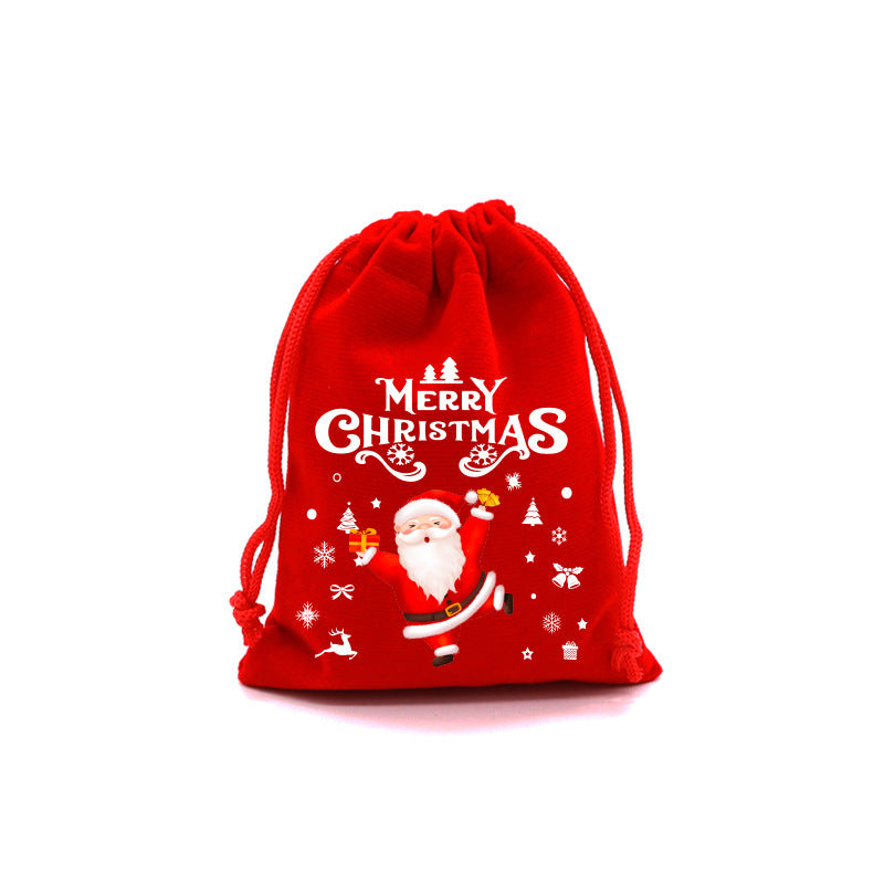 50pcs Christmas Drawstring Red Cloth Gift Bags for Christmas Party