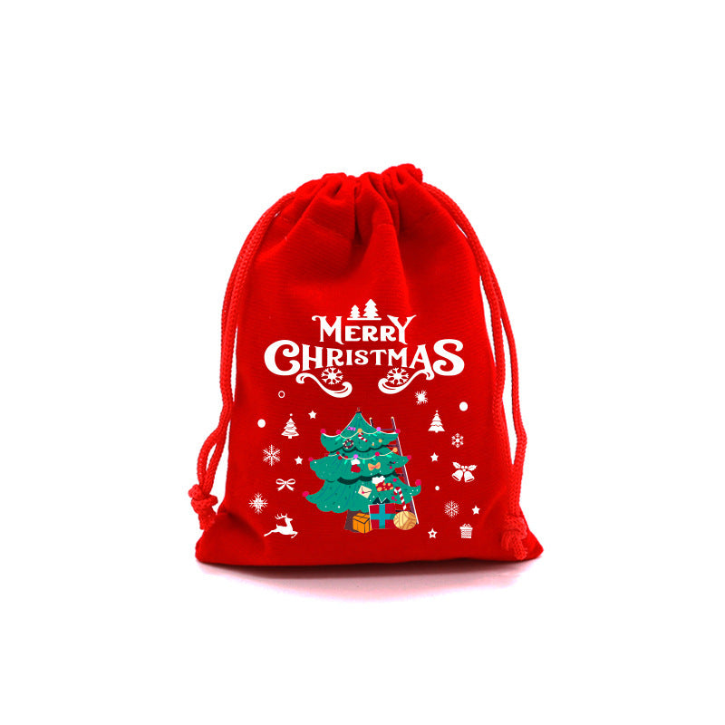 50pcs Christmas Drawstring Red Cloth Gift Bags for Christmas Party