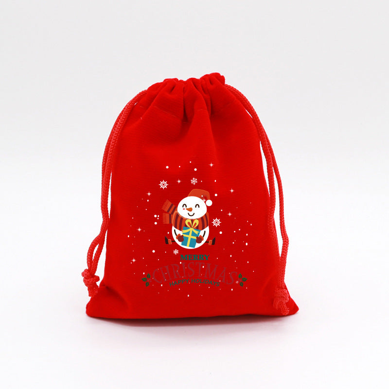 50pcs Christmas Drawstring Red Cloth Gift Bags for Christmas Party