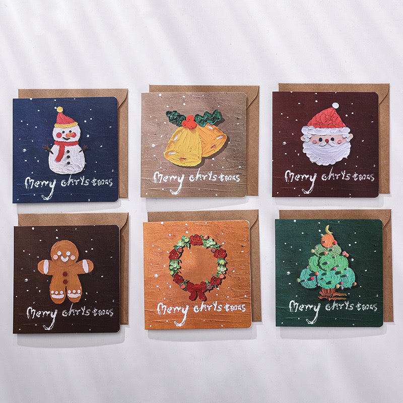 Christmas Greeting Cards with Painting Patterns for Christmas Celebration