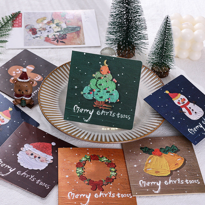 Christmas Greeting Cards with Painting Patterns for Christmas Celebration