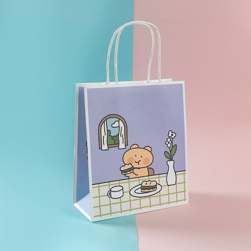 Cute Little Girl and The Bear Series Paper Gift Bags