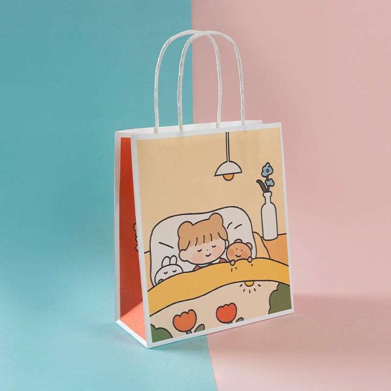 Cute Little Girl and The Bear Series Paper Gift Bags