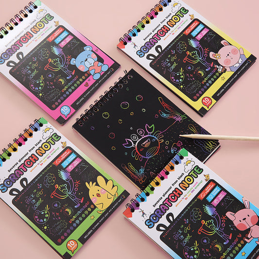 Scratch Note Books for Kids Scratch Painting with 4 colors