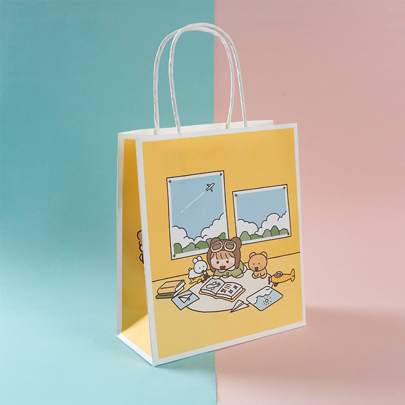 Cute Little Girl and The Bear Series Paper Gift Bags