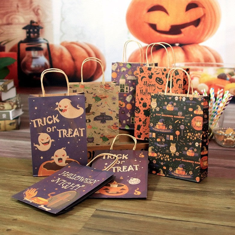 10pcs Halloween Theme Vintage Candy Gift Paper Handbags