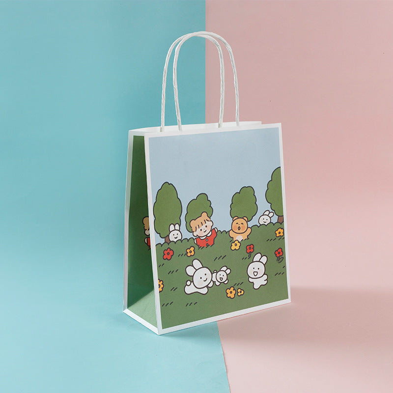 Cute Little Girl and The Bear Series Paper Gift Bags