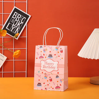 Bronzing Happy Birthday Paper Gift Bags - Cupcake