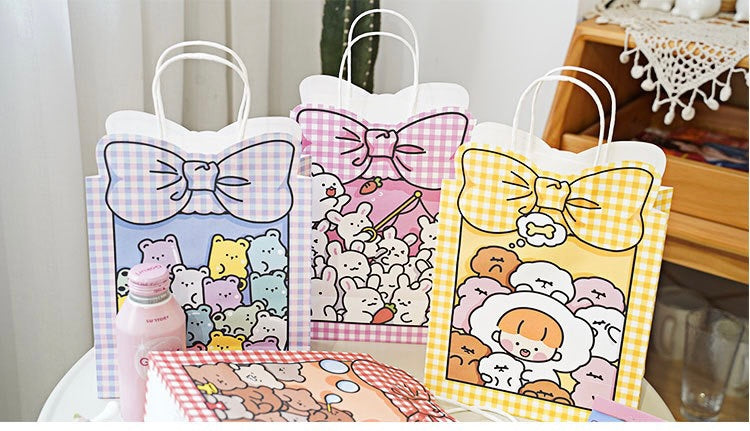 Cute Cartoon Bow Knot Series Gummy Bear Paper Gift Bags