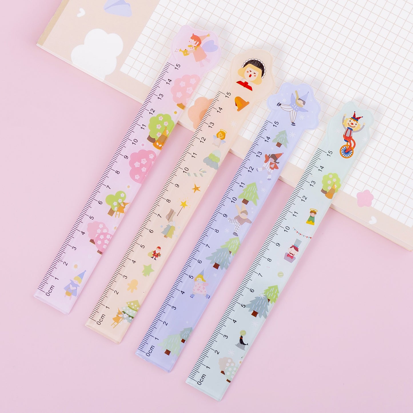 Circus Print Cute 15cm Plastic Rulers