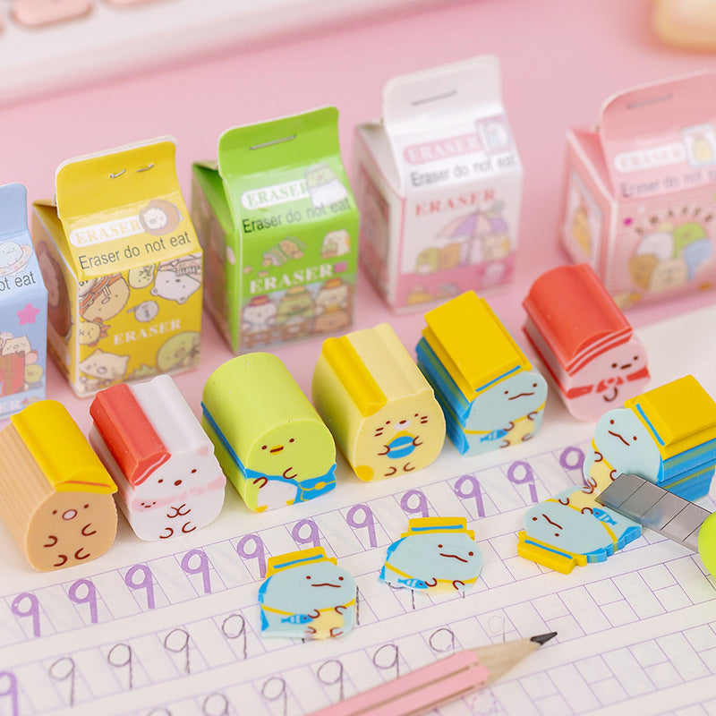 Kawaii Milk Box Rubber Cute Erasers