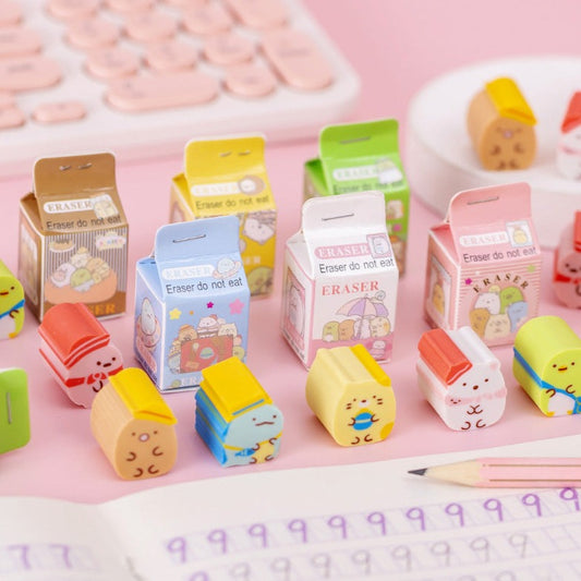 Kawaii Milk Box Rubber Cute Erasers