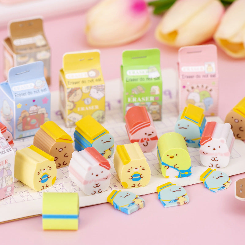 Kawaii Milk Box Rubber Cute Erasers