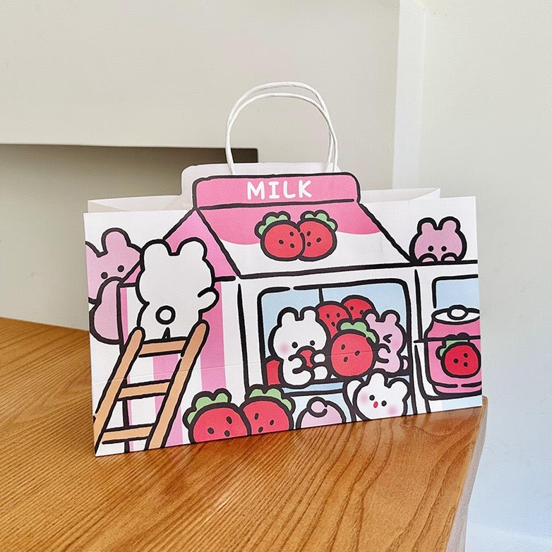 Lovely Bunny Milk Store Paper Gift Bags