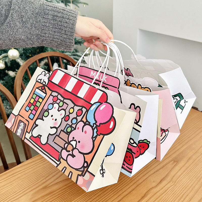 Lovely Bunny Boba Tea Store Paper Gift Bags