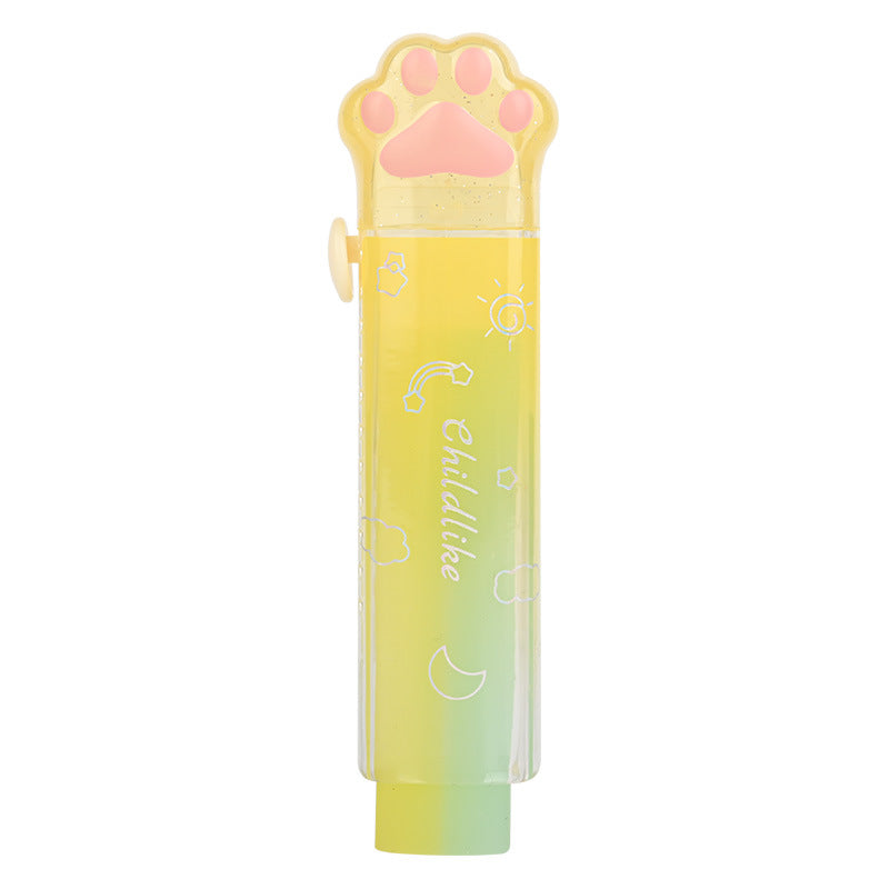 Childlike Cat Paw Push-Pull Yellow Erasers