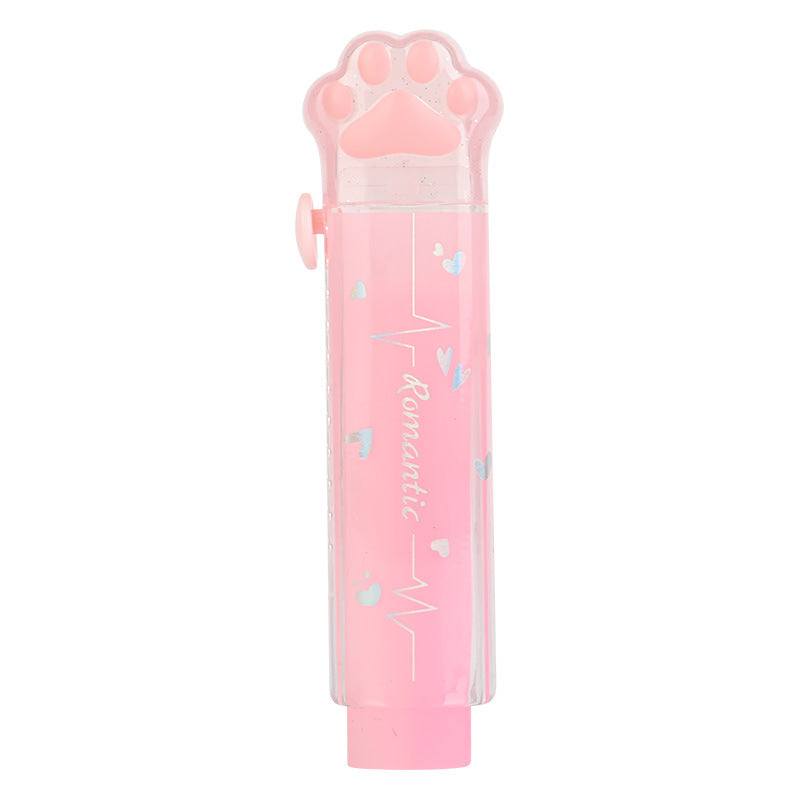 Romantic Cat Paw Push-Pull Pink Erasers