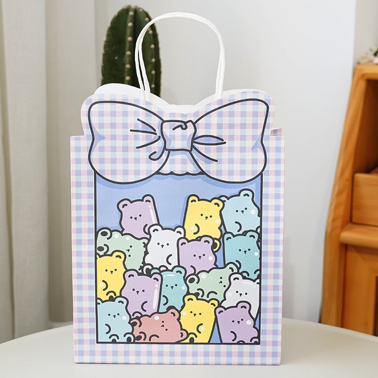 Cute Cartoon Bow Knot Series Gummy Bear Paper Gift Bags