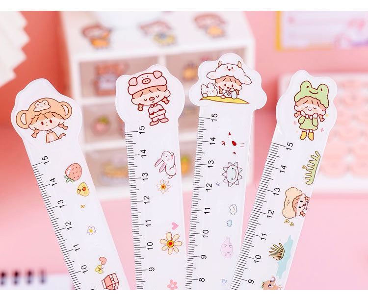 Lovely Girls Cute 15cm Plastic Rulers