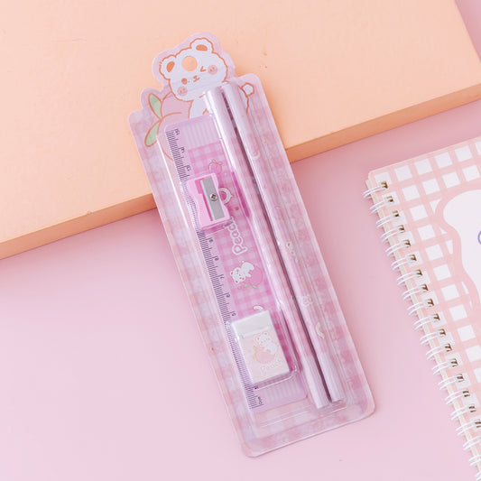 Pinky Bear Pencils Stationery Gift Set for Kids