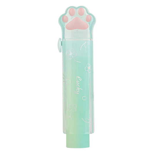 Lucky Cat Paw Push-Pull Green Erasers