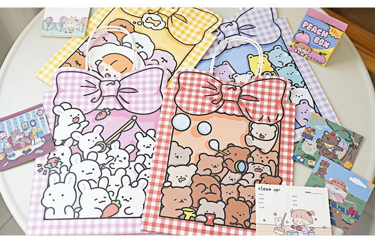 Cute Cartoon Bow Knot Series Bear Paper Gift Bags