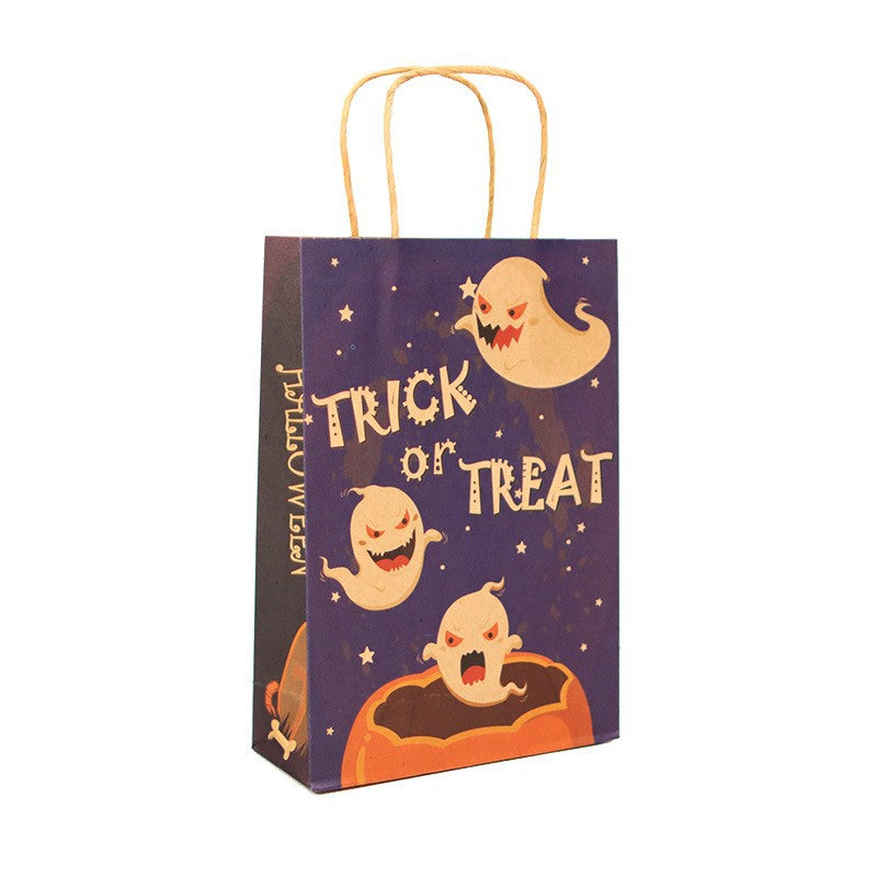 10pcs Halloween Theme Vintage Candy Gift Paper Handbags