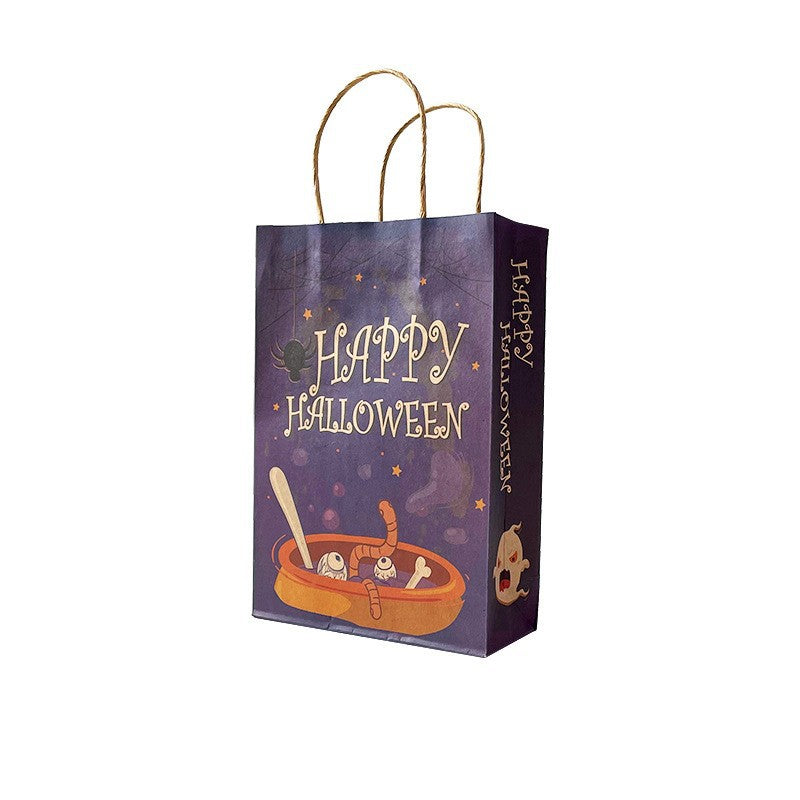 10pcs Halloween Theme Vintage Candy Gift Paper Handbags