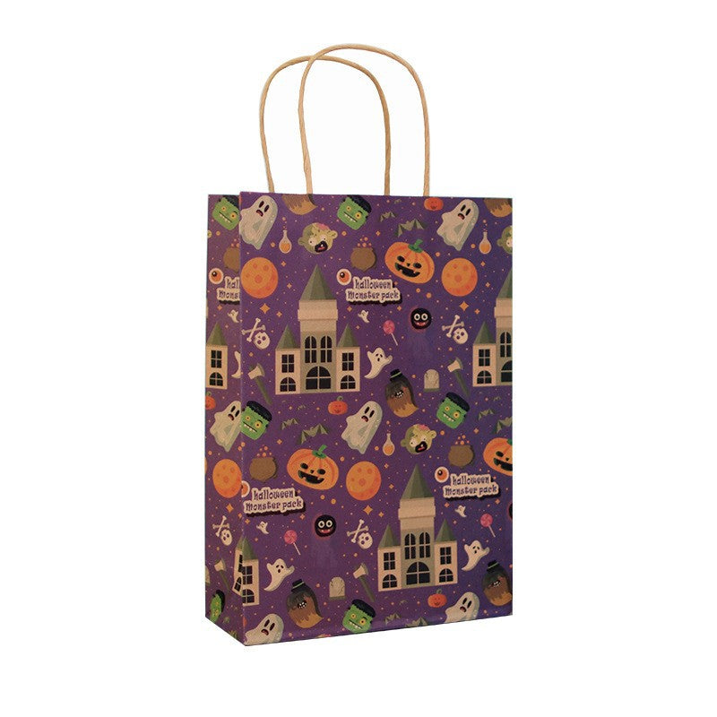 10pcs Halloween Theme Vintage Candy Gift Paper Handbags