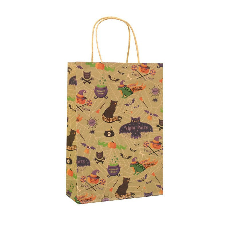 10pcs Halloween Theme Vintage Candy Gift Paper Handbags