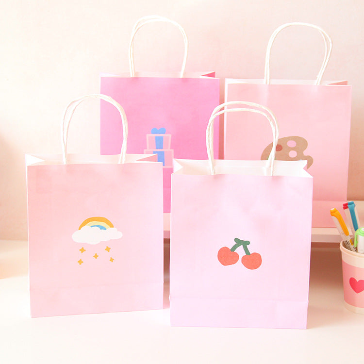 Bunny and Bear Paper Gift Bags - Rainbow